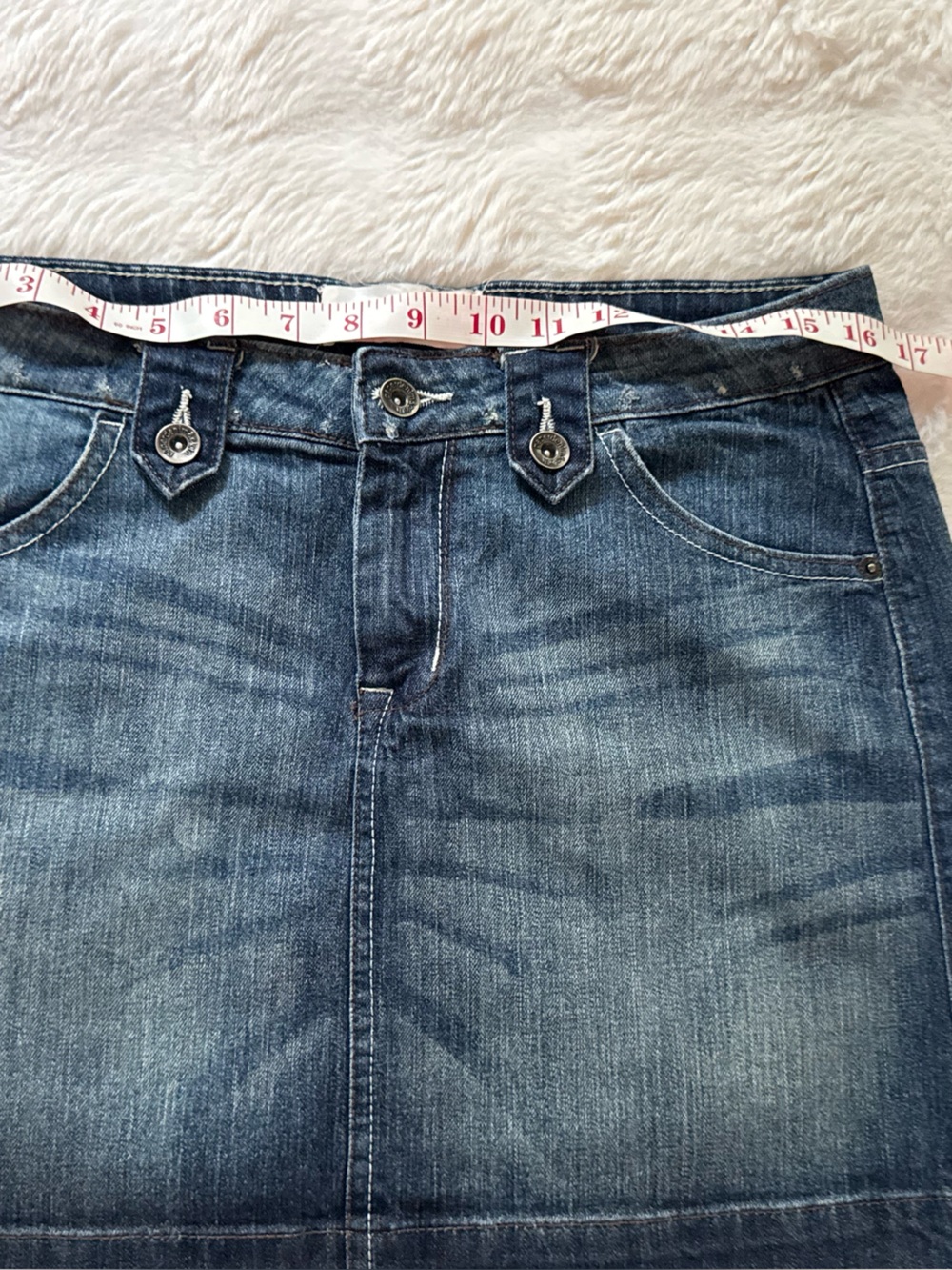 Paper Denim & Cloth Medium Blue High-Rise Denim Skirt